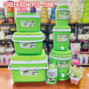 COOLER BOX 7PCS - LIME GREEN