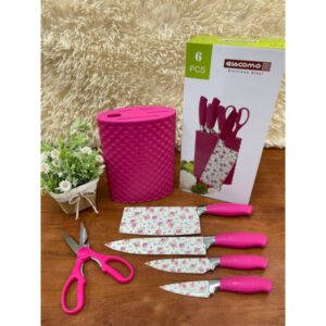 SET PISAU GIACOMO 6PCS BUNGA - PINK PR
