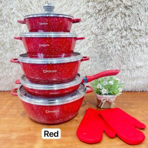 12PCS DESSINI COOKWARE SET - RED