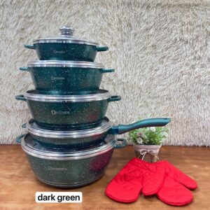 12PCS DESSINI COOKWARE SET - DARK GREEN