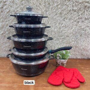 12PCS DESSINI COOKWARE SET - BLACK