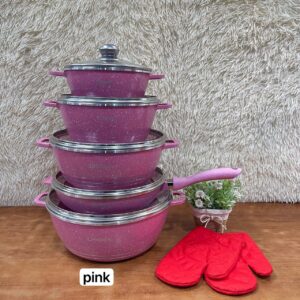 12PCS DESSINI COOKWARE SET - PINK
