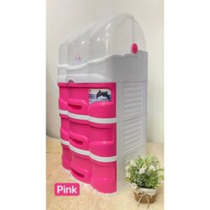 DISH DRAINER WITH DRAWER (3 LAYER) - PINK