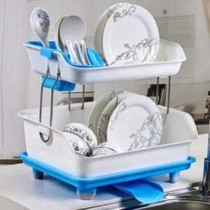 2 TIER MINI DISH RACK - BLUE