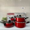 GIACOMO 7PCS ALUMINIUM COOKWARE SET - RED