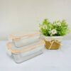 GIACOMO 2PCS RECTANGULAR GLASS CONTAINER