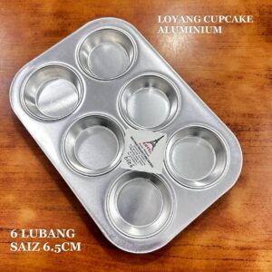 LOYANG CUPCAKE ALUMINIUM - 6 LUBANG
