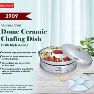 3909 ZIRAFAH DOME (CERAMIC INSERT) CHAFING DISH