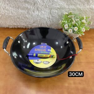 ENAMEL BLACK WOK - 30CM