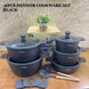 16PCS DONNOR COOKWARE SET - BLACK