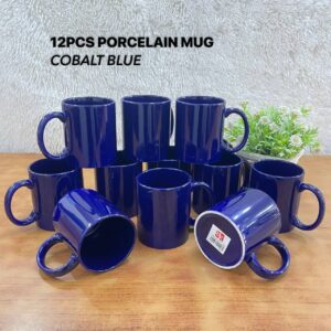 12PCS PORCELAIN MUG - COBALT BLUE