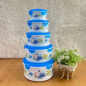 5PCS NOBLE SEA FLOWER FOOD CONTAINER - BLUE