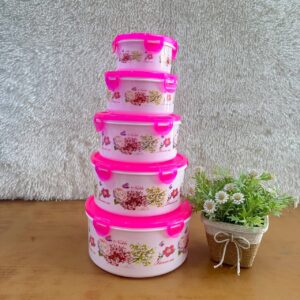 5PCS NOBLE SEA FLOWER FOOD CONTAINER - PINK