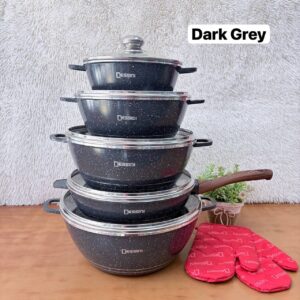12PCS DESSINI COOKWARE SET – DARK GREY