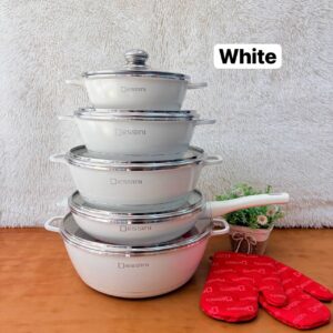 12PCS DESSINI COOKWARE SET – WHITE